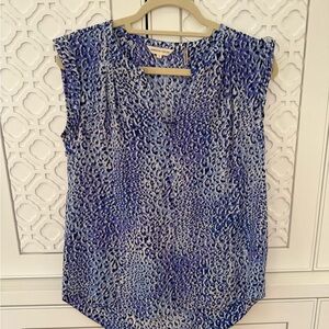 Rebecca Taylor Blue Animal Print Blouse